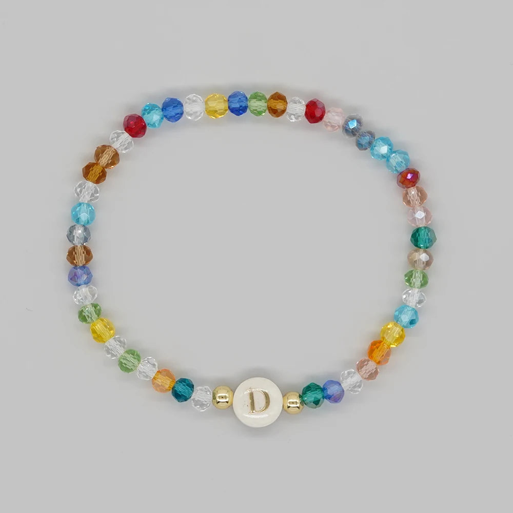 luckacco go2boho crystal shell letter a-z bracelets for women boho summer beach lucky fashion trend jewelry accessories surprise gifts
