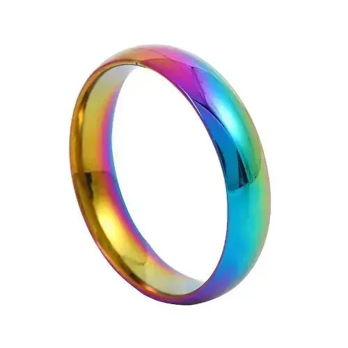 luckacco fashion simple smooth stainless steel ring for women and men classic couple rings wedding engagement jewelry