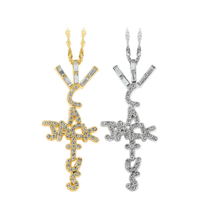 Luckacco Goth Cactus Jack Pendant Necklace Iced Cubic Zircon Plated Gold Silver Color Hip Hop Jewelry For Men Women kpop