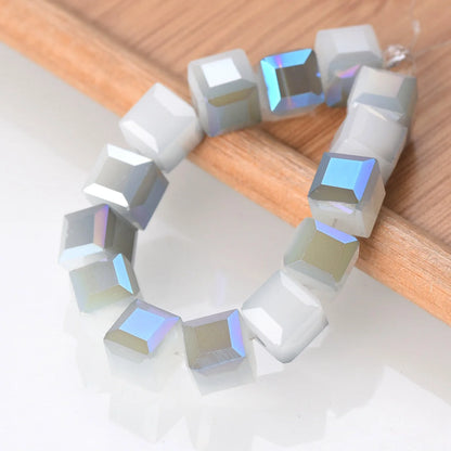 Luckacco 3mm 4mm 6mm 8mm 10mm Cube Square Faceted Czech Crystal Glass Loose Crafts Beads  Lot for Jewelry Making DIY Part 1