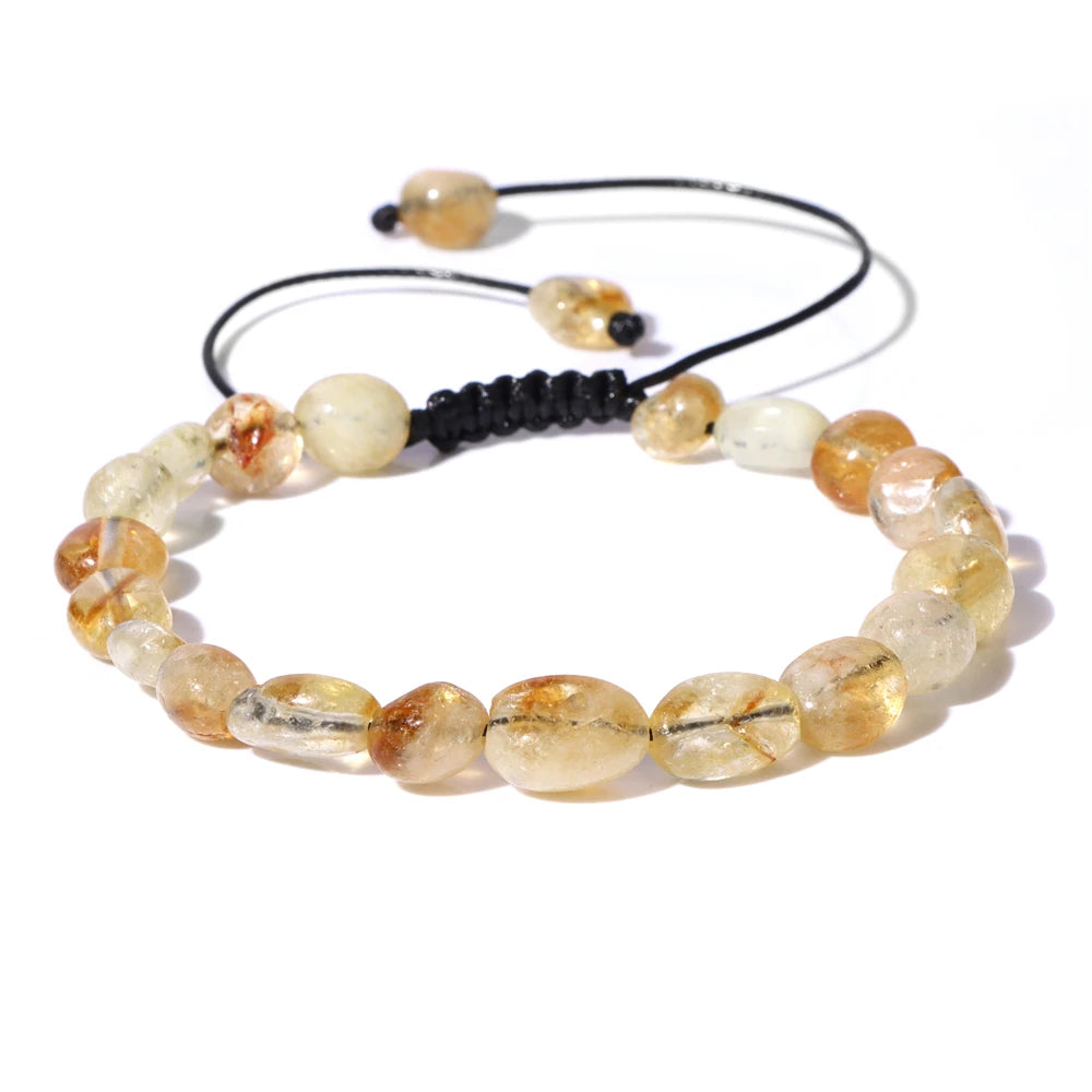 luckacco natural crystal gravel stone bracelets for women healing irregular amethysts lapis lazuli rose quartzs chain bracelet jewelry