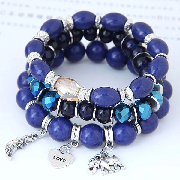 luckacco bohemian charm beads wrap bracelets & bangles for women boho flower leaf tassel bracelet multilayer bracelet femme 2024 new