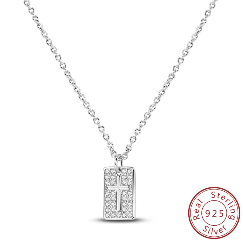 luckacco necklace 925 sterling silver butterfly love heart bear classic simple adjustable necklace for women girl fashion jewelry gifts