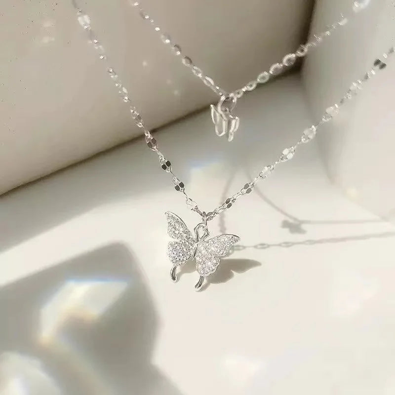 luckacco 2023 new fashion trend unique design delicate vintage zircon flower pearl necklace women jewelry wedding party premium gift