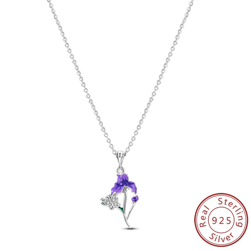 luckacco necklace 925 sterling silver butterfly love heart bear classic simple adjustable necklace for women girl fashion jewelry gifts