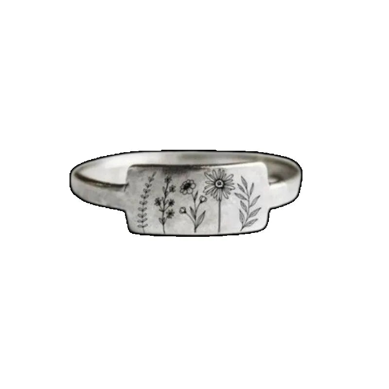 luckacco new fashionable wildflowers rings for men women dandelion flower floral daisy new stylish ring unisex stainless steel jewelry