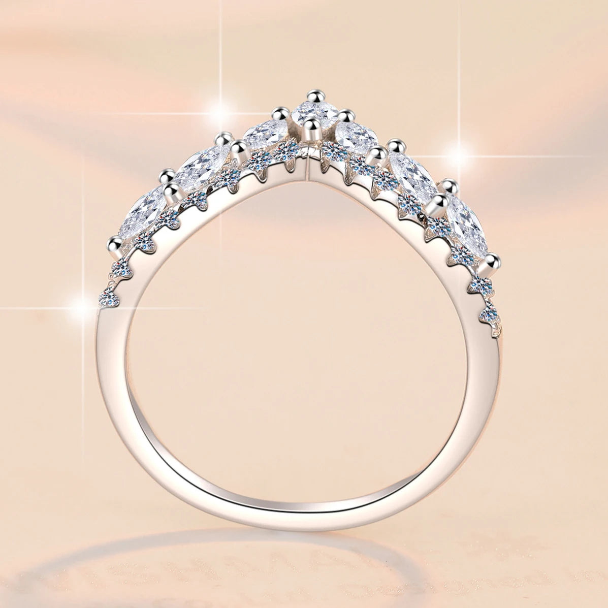 luckacco firering 100% full olive moissanite crown ring gra certificate passed diamond test women jewelry gift s925 silver