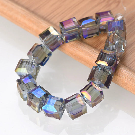 Luckacco 3mm 4mm 6mm 8mm 10mm Cube Square Faceted Czech Crystal Glass Loose Crafts Beads  Lot for Jewelry Making DIY Part 1