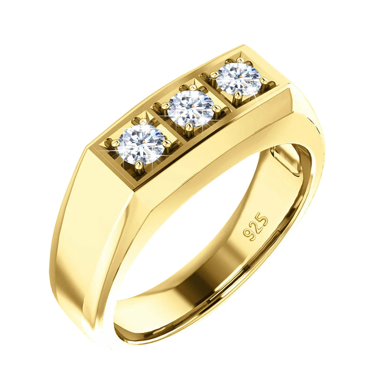 luckacco 3 stone rings for woman 3mm d color moissanite with certificate 100% 925 sterling silver luxury designer engagament jewelry sale