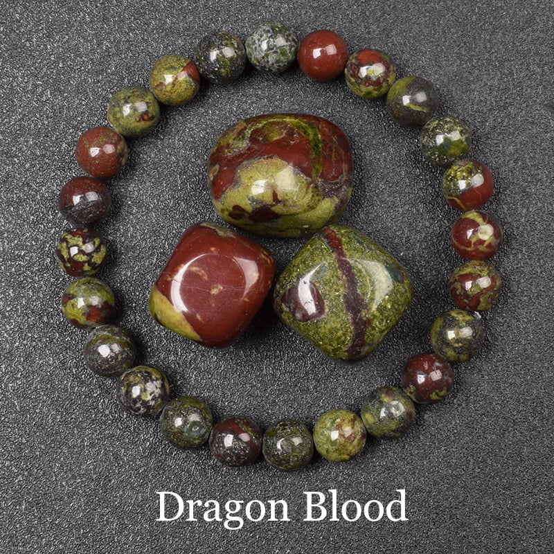 luckacco natural dragon blood stone bracelet made of real natural stones beads bracelets gems jewelry women men genuine bloodstone jasper