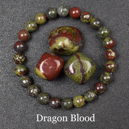Luckacco Natural Dragon Blood Stone Bracelet Made of Real Natural Stones Beads Bracelets Gems Jewelry Women Men Genuine Bloodstone Jasper