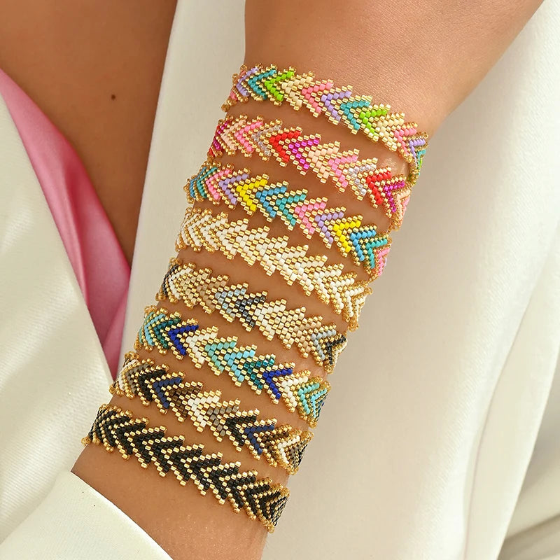 luckacco zhongvi miyuki bead bracelets multi layer bohemian glass seeds handmade adjustable jewelry fashion for women men