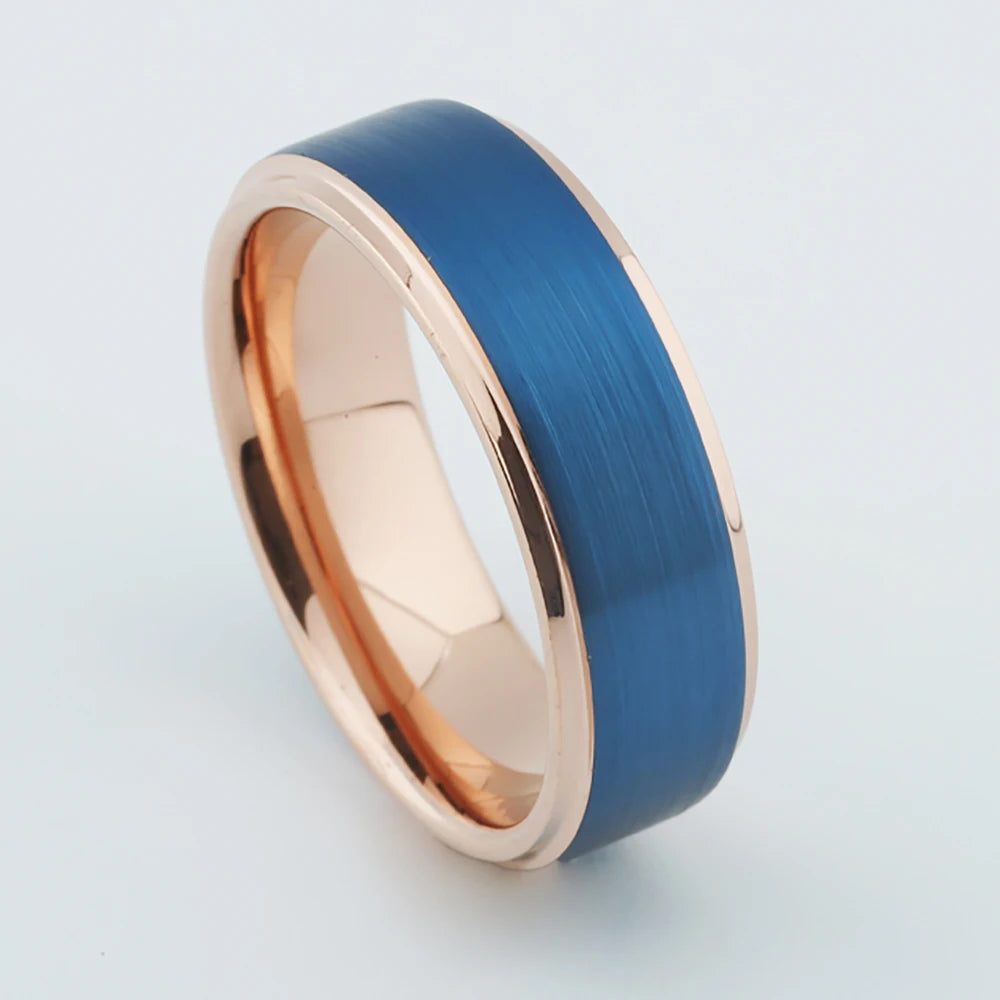luckacco men's damascus ring tungsten fashion jewelry unique high quality handmade wedding bands couples rings for men male boys