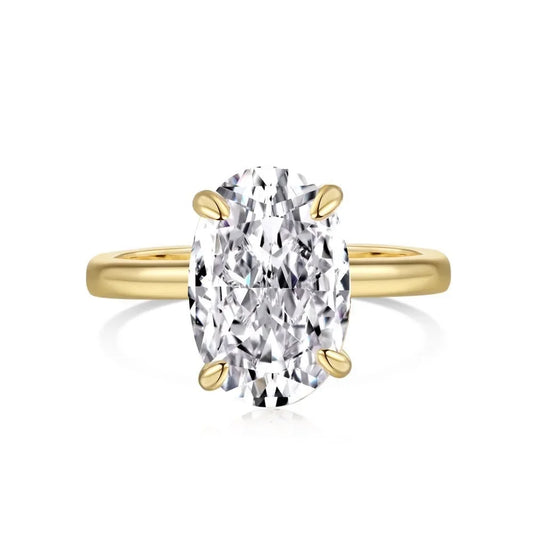 Luckacco 2025 Fashionable Luxury Oval Original Stainless Steel Rings for Women Engagement Gift Proposal Jewelry Bride Wedding