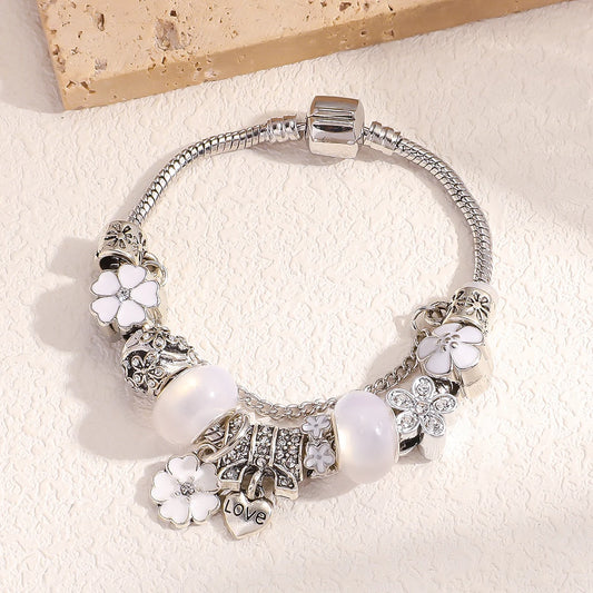 Luckacco 1 best-selling bracelet trendy DIY boutique glass inlaid diamond bracelet with Pan family style personalized jewelry bracelet