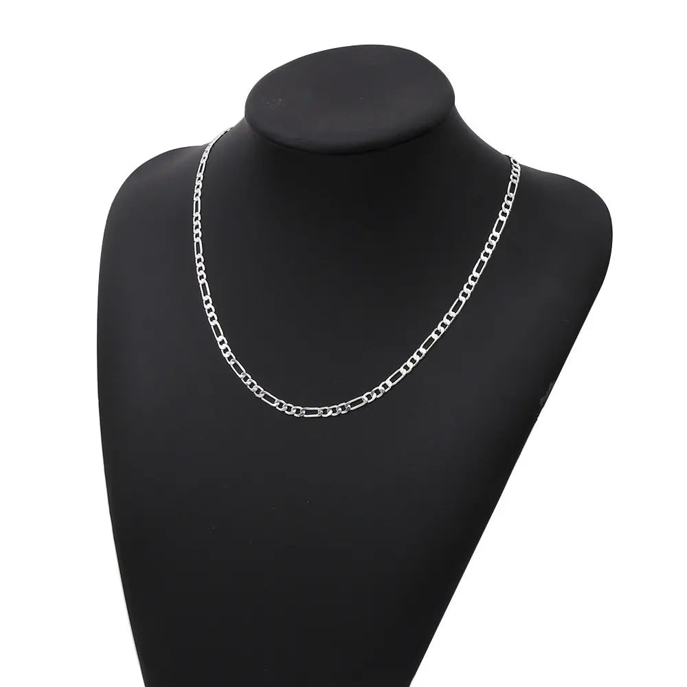 luckacco 2024 new 925 sterling silver 16-30 inches figaro chain necklace men women fashion hip hop punk jewelry charm wedding accessories