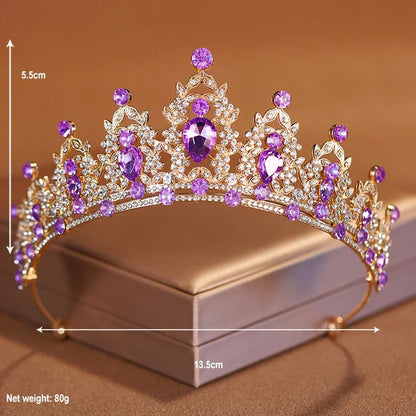 Luckacco Bridal Headwear Green-Colour Women's Fashion Party Crown Girl Performance Tiaras