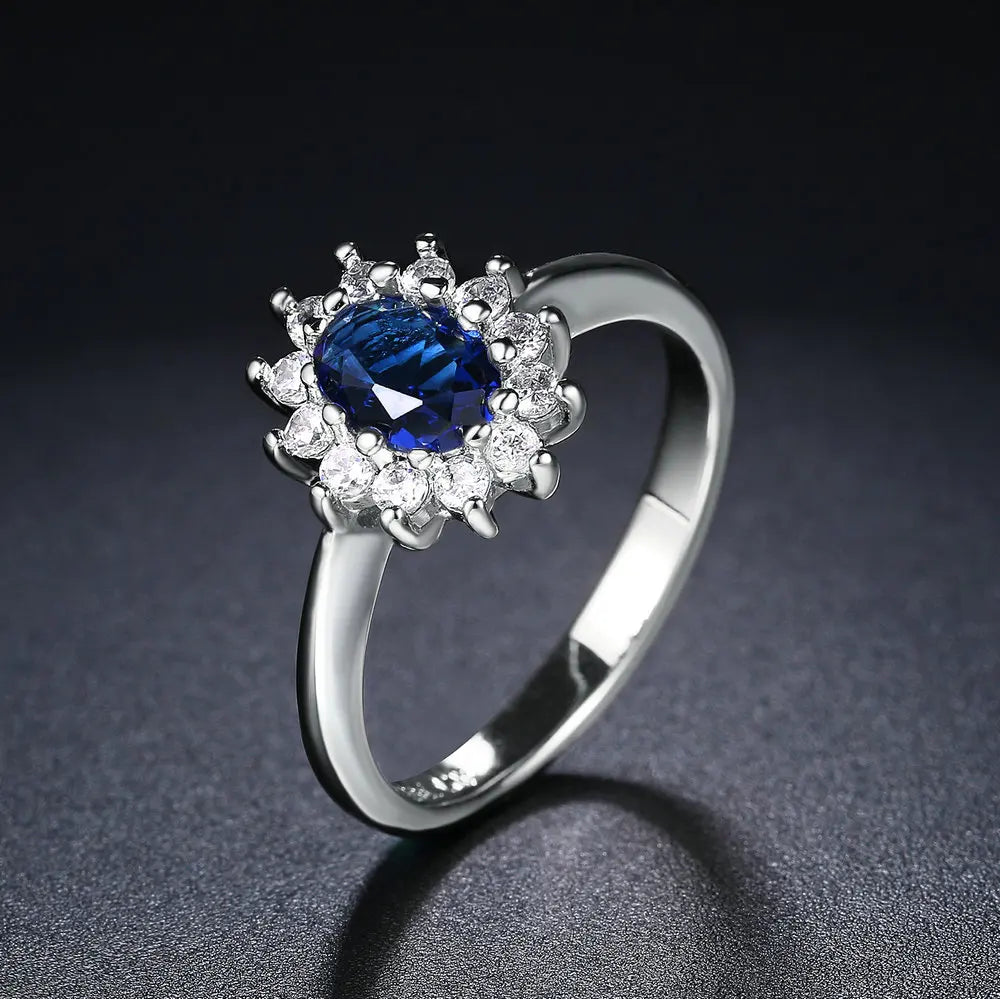 luckacco classic red crystal wedding rings for women bridal beautiful rose gold color zirconia engagement ring fashion jewelry r187