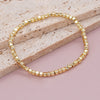 Luckacco 1PC Square Hematite Stone Bracelets Golden Beaded Stacking Elastic Stretch Handmade Fashion Unisex Jewelry Hawaii Trendy