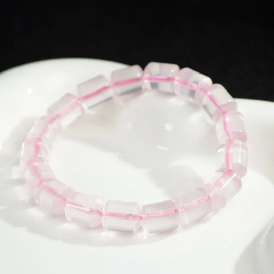 Luckacco TIMESWIND Authentic Mozambique Pink Crystal Bucket Beaded Fashion Jewelry Women Bracelet with Certificate