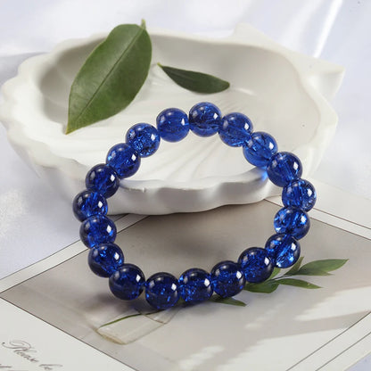 Luckacco Shinning Crystal Beads Elastic Bracelet Korean Style Colorful Crystal Glass Beaded Bracelet Bangles For Women