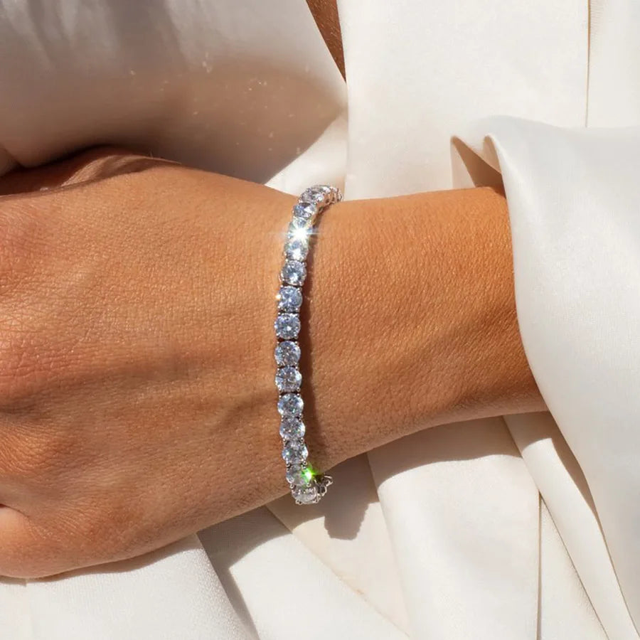 luckacco fashion multicolor tennis bracelet for women 2.5/3/4/5mm zirconia charm designer tennis chain men bracelet wedding jewelry kc128