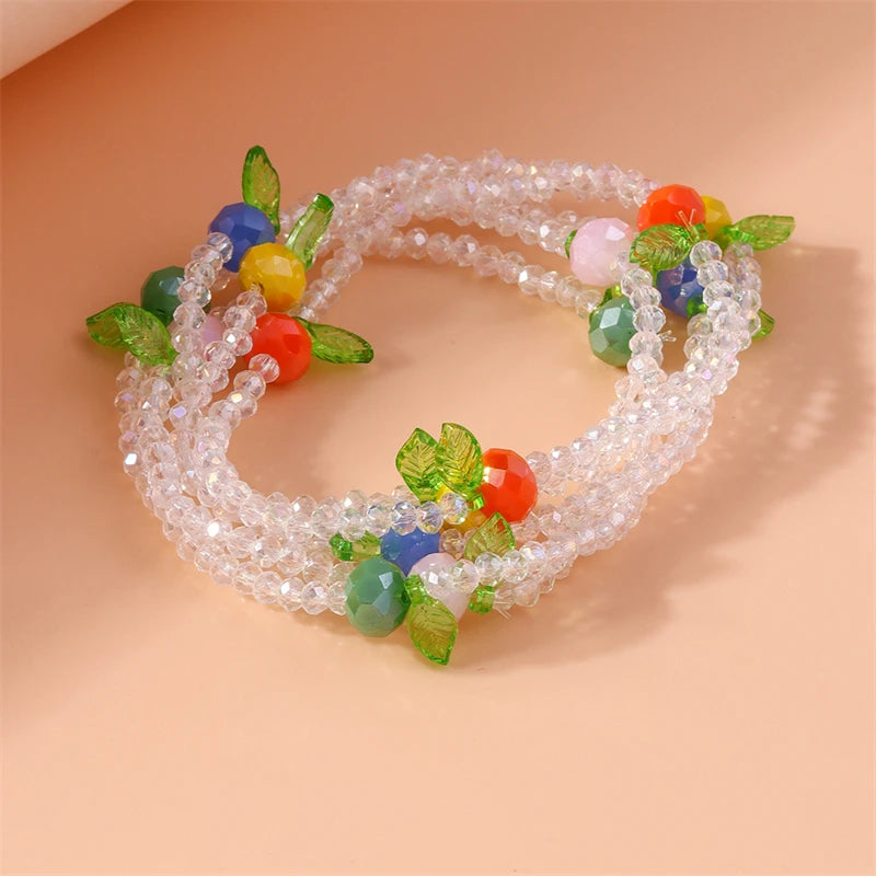luckacco 5pcs/set fashion handmade beads bracelets for women girls party fesitval jewelry gifts