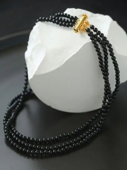 Luckacco Brass Natural Baroque Pearl Layered Chain Choker Necklace Women Jewelry Punk Designer Runway Rare Gown Boho Japan Korean