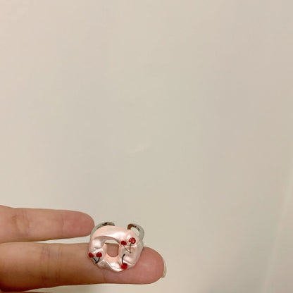 Luckacco Fashion Enamel Drop Oil Y2K Crystal Butterfly Open Ring for Women Engagement Party Gift Temperament Jewelry 2025 New