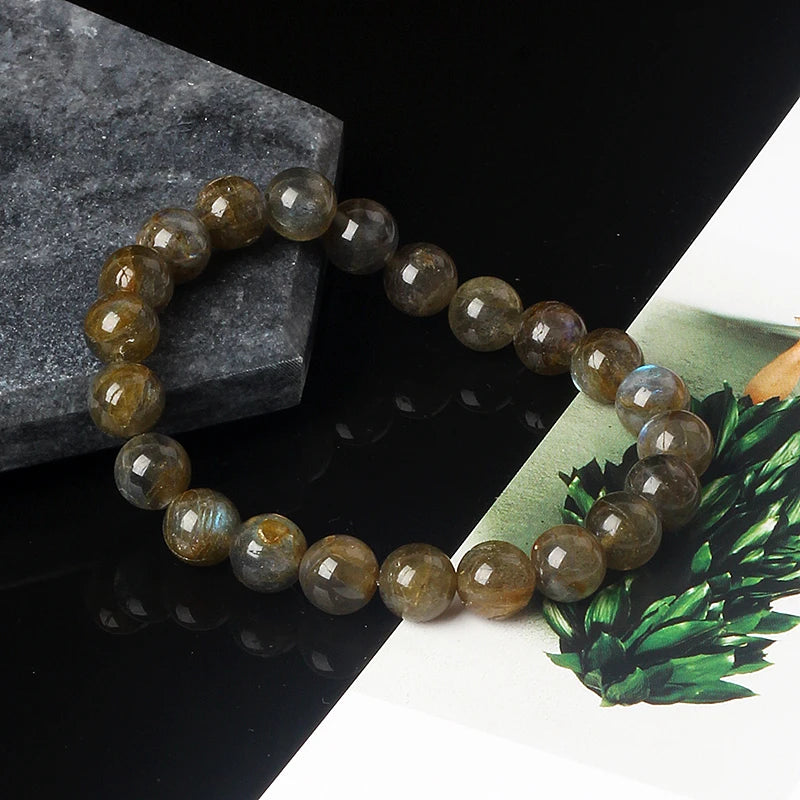 luckacco original india labradorite beads bracelets for women reiki natural stone blue moonstone charm bangle femme bijoux couple jewelry