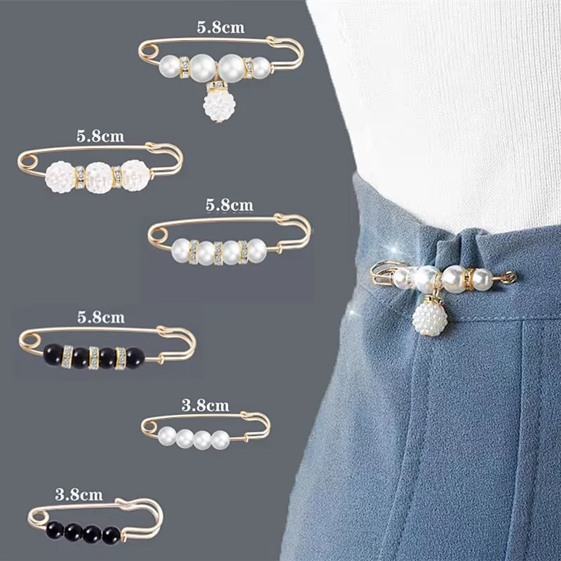 luckacco ainameisi - women's metal leak proof brooch korean fashion 8-piece set flip clothing corset brooch diy accessories