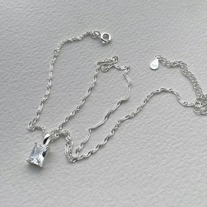 Luckacco New Trendy Fashion 925 Silver Pearl Simple Elegant Thin Chain Pendant Necklace for Women Girl Jewelry Dropship