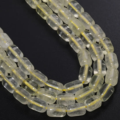 Luckacco 9x6MM Cylinder Lemon Quartz Natural Stone Loose Spacer Beads for Jewelry Making DIY Earrings Bracelet Charms Accessories