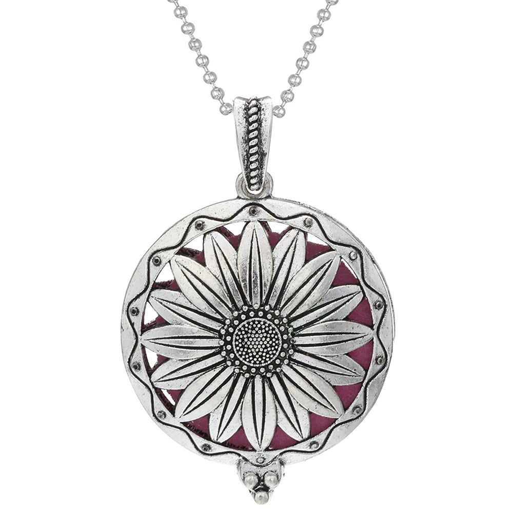 luckacco aromatherapy necklace tree of life diffuser jewelry vintage open locket pendant essential oil perfume aroma diffuser necklace