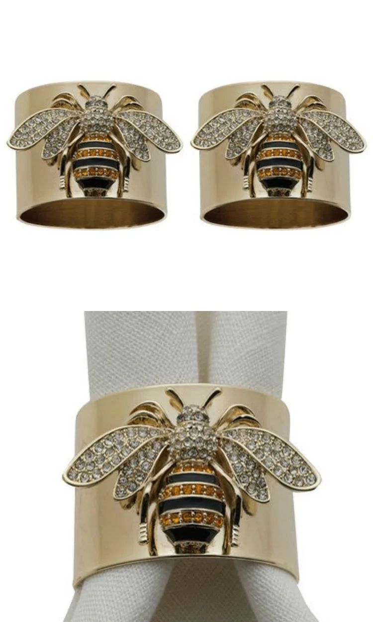 luckacco 1pcs luxury designer jewelry creative cute bee rings for women fashion stainless steel rings party wedding decoration