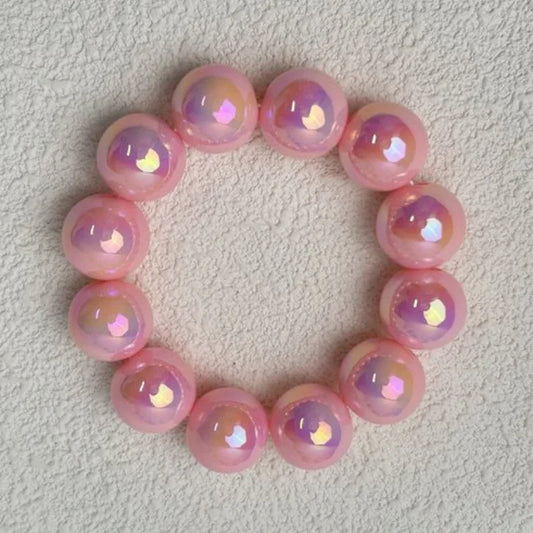 Luckacco European and American contrasting color laser beaded resin bracelet