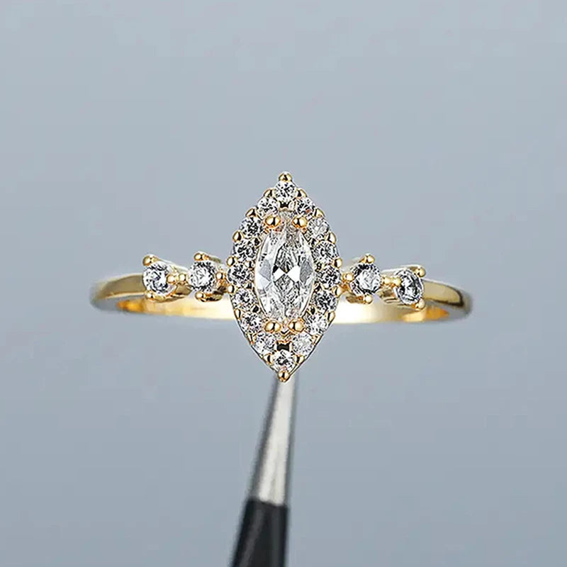 luckacco daily picks exquisite bridal wedding rings with marquise cubic zirconia luxury gold color engagement band accessories fashion jewelry