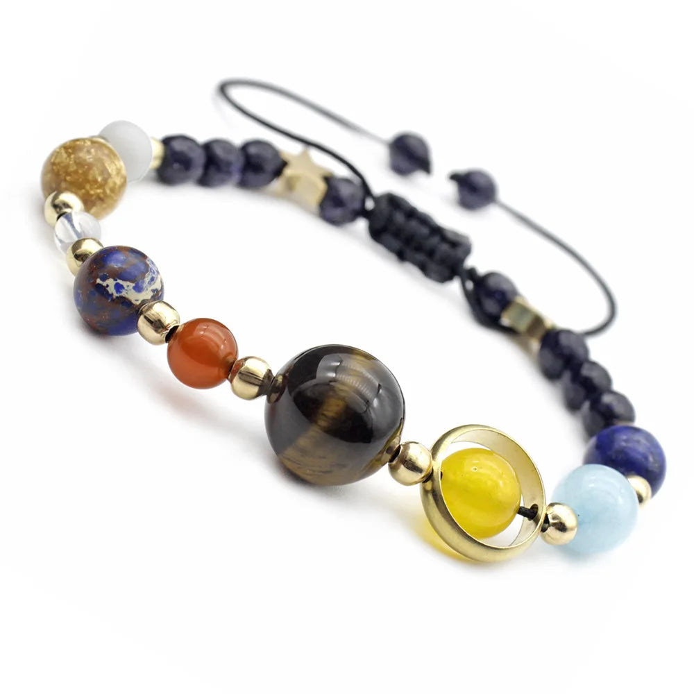 luckacco cosmic galaxy solar system eight planets bracelet, wearing it means the universe is under control