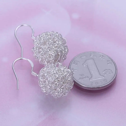 Luckacco charm hook for women girl beautiful lovely fashion 925 Sterling silver wedding Dangle Earring Jewelry factory price