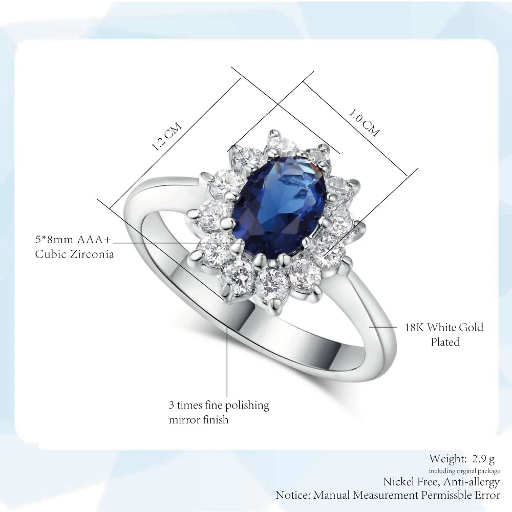 luckacco classic red crystal wedding rings for women bridal beautiful rose gold color zirconia engagement ring fashion jewelry r187
