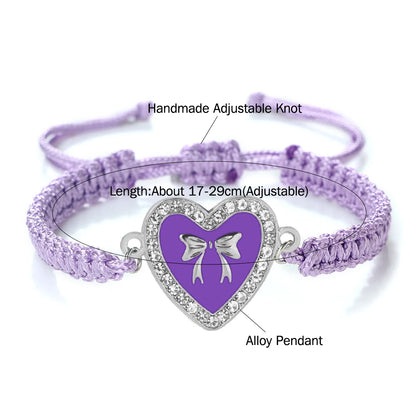 Luckacco New Women Rope Bracelets Hand Woven Purple Thread Bracelet Cute Animal Pendant Bracelet Vintage Daisy Flower Bangle Girl Jewelry