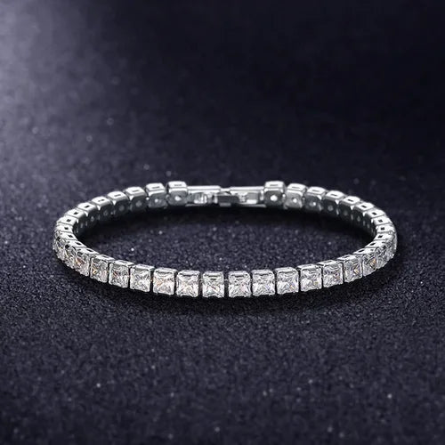 luckacco 17/19cm tennis bracelet cubic zirconia iced out crystal chain bracelet for women luxury men bracelet chain homme jewelry gifts