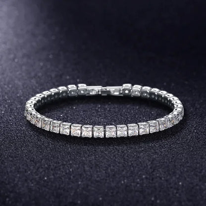 Luckacco 17/19CM Tennis Bracelet Cubic Zirconia Iced Out Crystal Chain Bracelet for Women Luxury Men Bracelet Chain Homme Jewelry Gifts