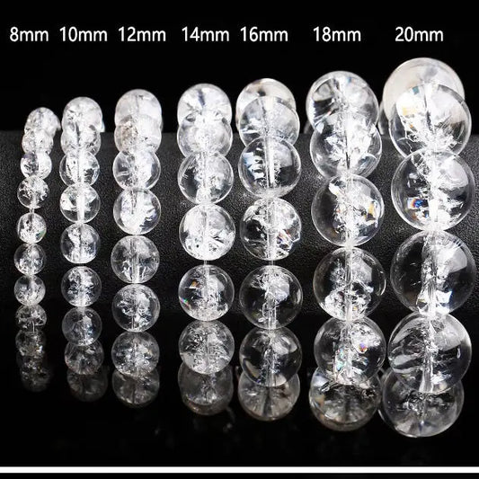 Luckacco Himalayan Natural White Crystal Men's Bracelet Transparent Colorful Crystal Rainbow Jiao Flower Women's HandString Jewelry Gifts