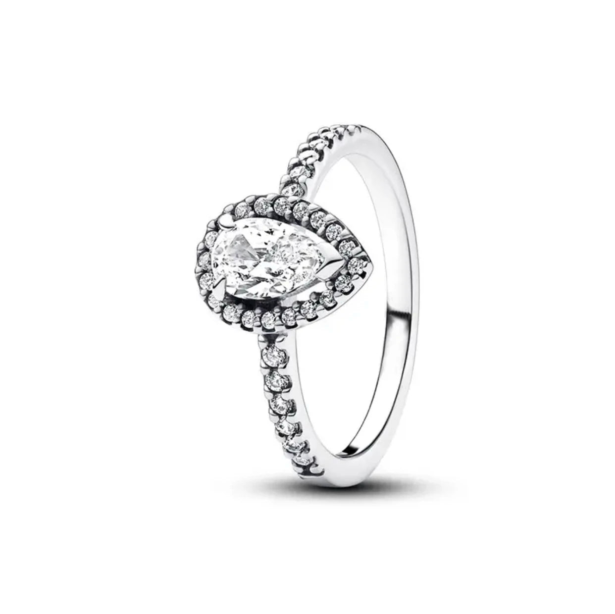 luckacco 100% fashionable 925 sterling silver original heart-shaped water drop butterfly zircon charming ring for women's wedding jewelry