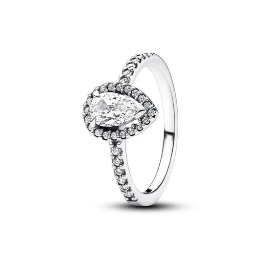 Luckacco 100% fashionable 925 sterling silver original heart-shaped water drop butterfly zircon charming ring for women's wedding jewelry