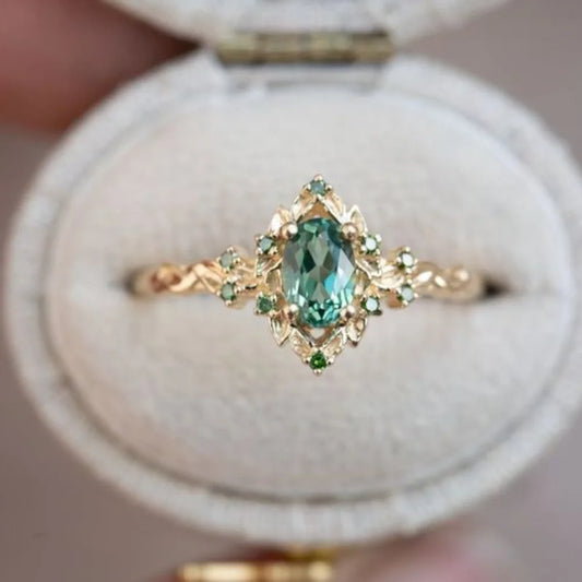 Luckacco  of new synthetic spinel simple, individual, niche, light luxury and elegant rings from the manufacturer