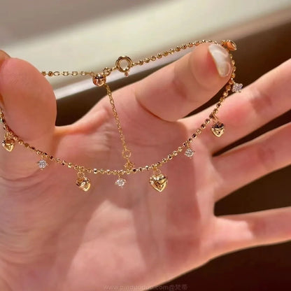 Luckacco Alloy Bracelet New High-End Jewelry Minimalist Zircon Charm Chain Style Bracelet for Women