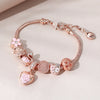 Luckacco 1PC Fashion Multi Element Accessories Drip Oil Rose Love Little Swan Pan Family Bracelet Jewelry Daily Dressing Party Gift -7633