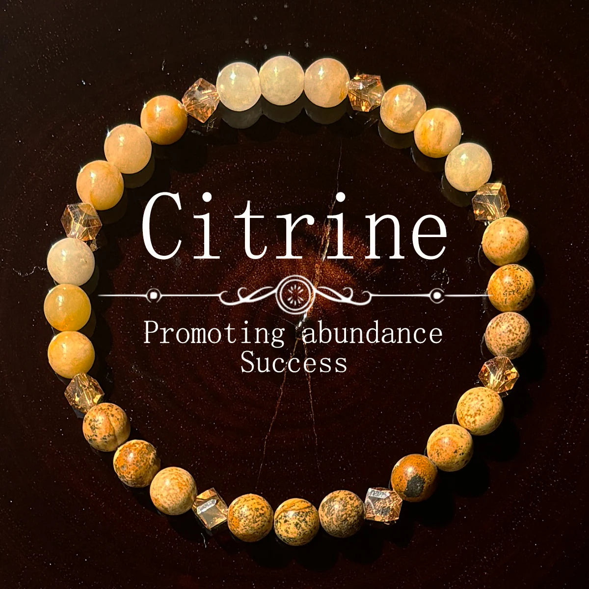 luckacco 1 citrine natural stone bracelet promotes abundance and success unisex handmade jewelry 6mm